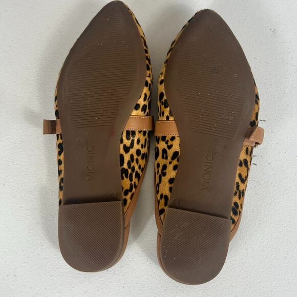 Vionic Esme Flat Mules Womens 8.5 Brown Leopard Print Slip On Mary Jane Strap - Picture 6 of 8